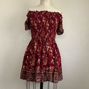 No Shoulder Floral Dress, Size Small